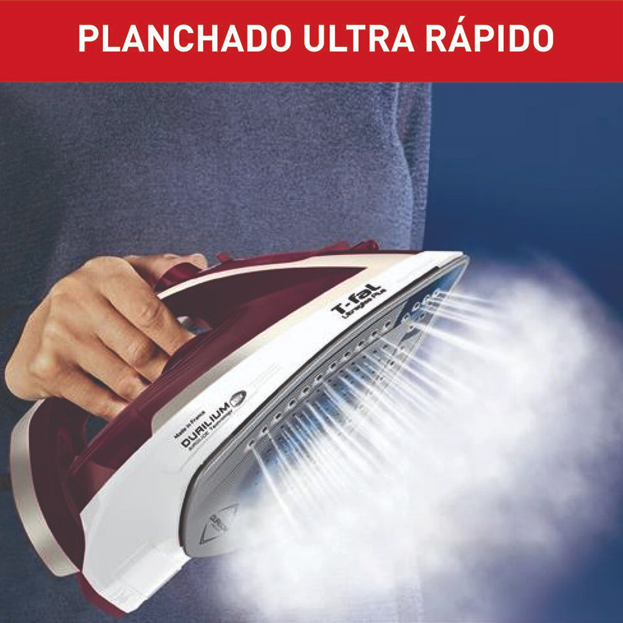 Plancha de Vapor para Ropa T - Fal Ultragliss Gamay y Plateado 13.8x30cm con Función de Autoapagado - PLANCHAS | Bylmo