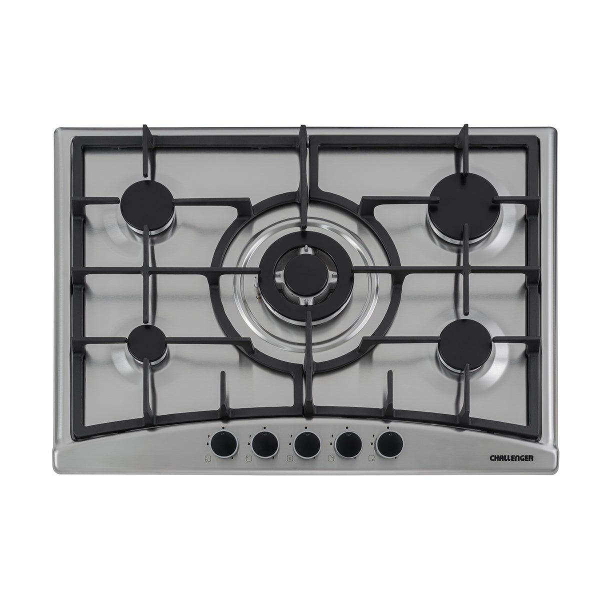 Estufa de Empotrar Challenger Alpha Gris y Negro 70.2x51.2cm de Gas Natural con Cinco Quemadores - ESTUFAS DE EMPORTRAR Y CUBIERTAS | Bylmo