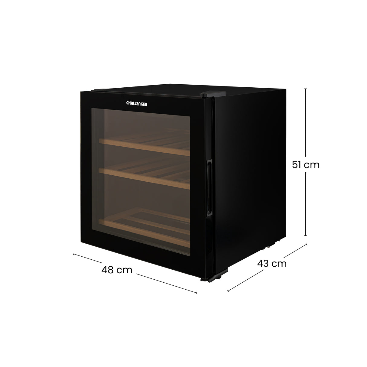 Cava de Vino Challenger Negro 48x41cm de 40 Litros y con Pantalla Digital - NEVERAS | Bylmo