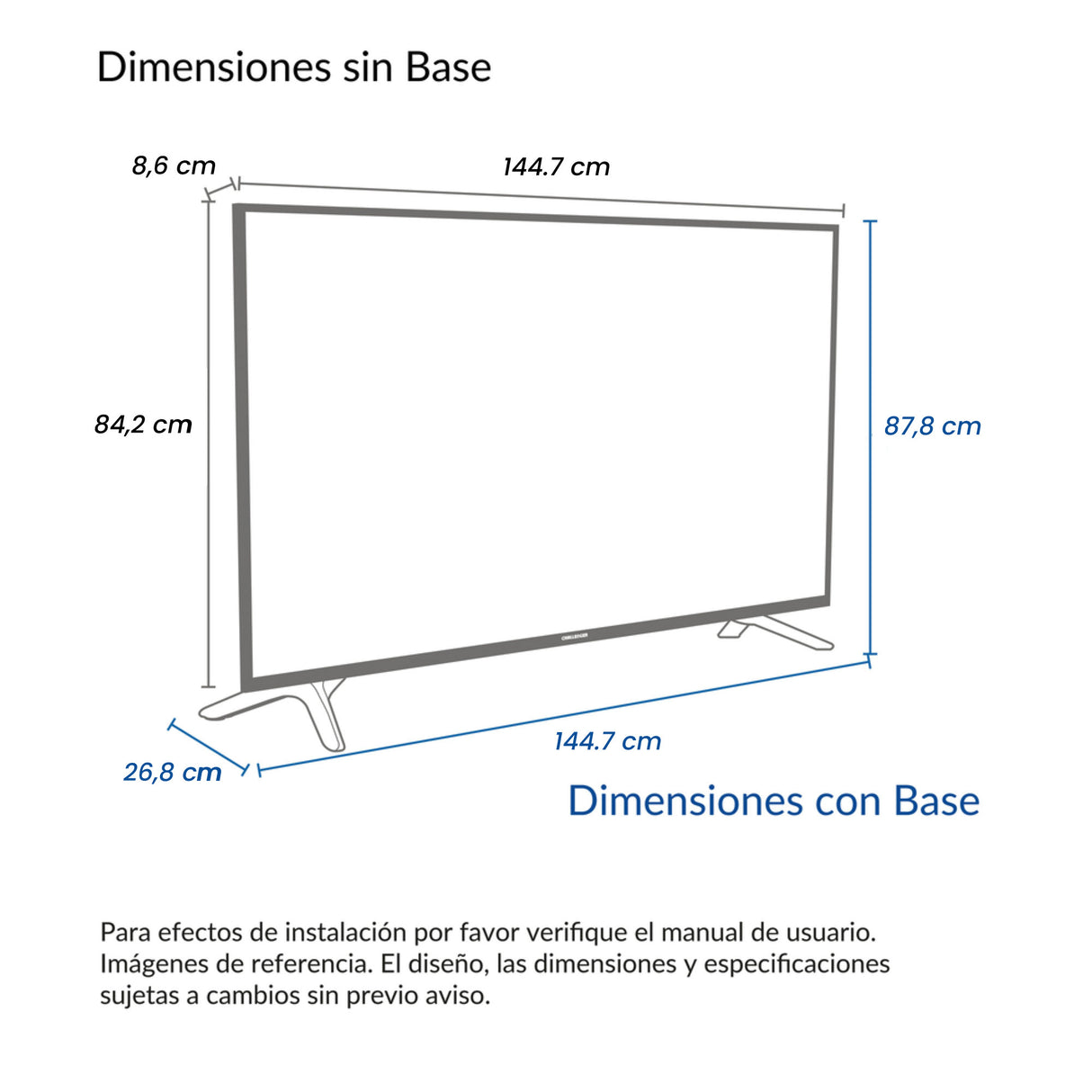 Televisor Challenger Google TV Negro 144.7x84.2cm de 65" Pulgadas Smart QLED 4K con Wifi Integrado y con Bluetooth - TELEVISORES | Bylmo