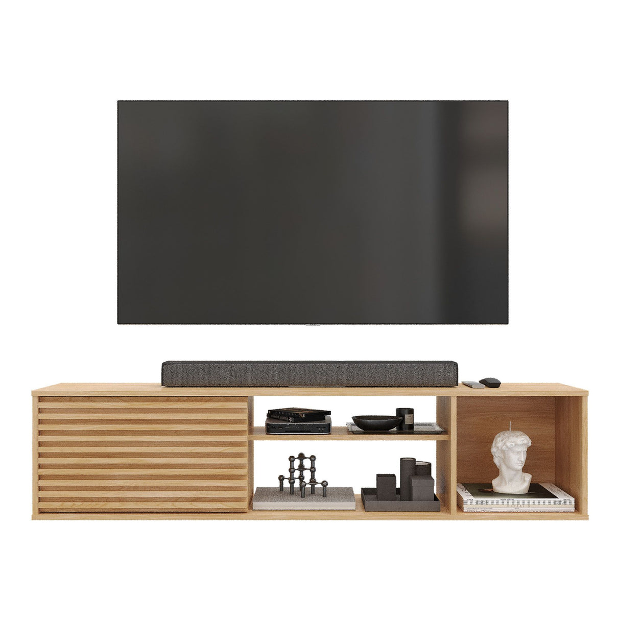 Mesa para TV Flotante Nori Panela 160x37cm para TV Hasta 65" Pulgadas con Un Compartimiento - MUEBLES DE TV | Bylmo