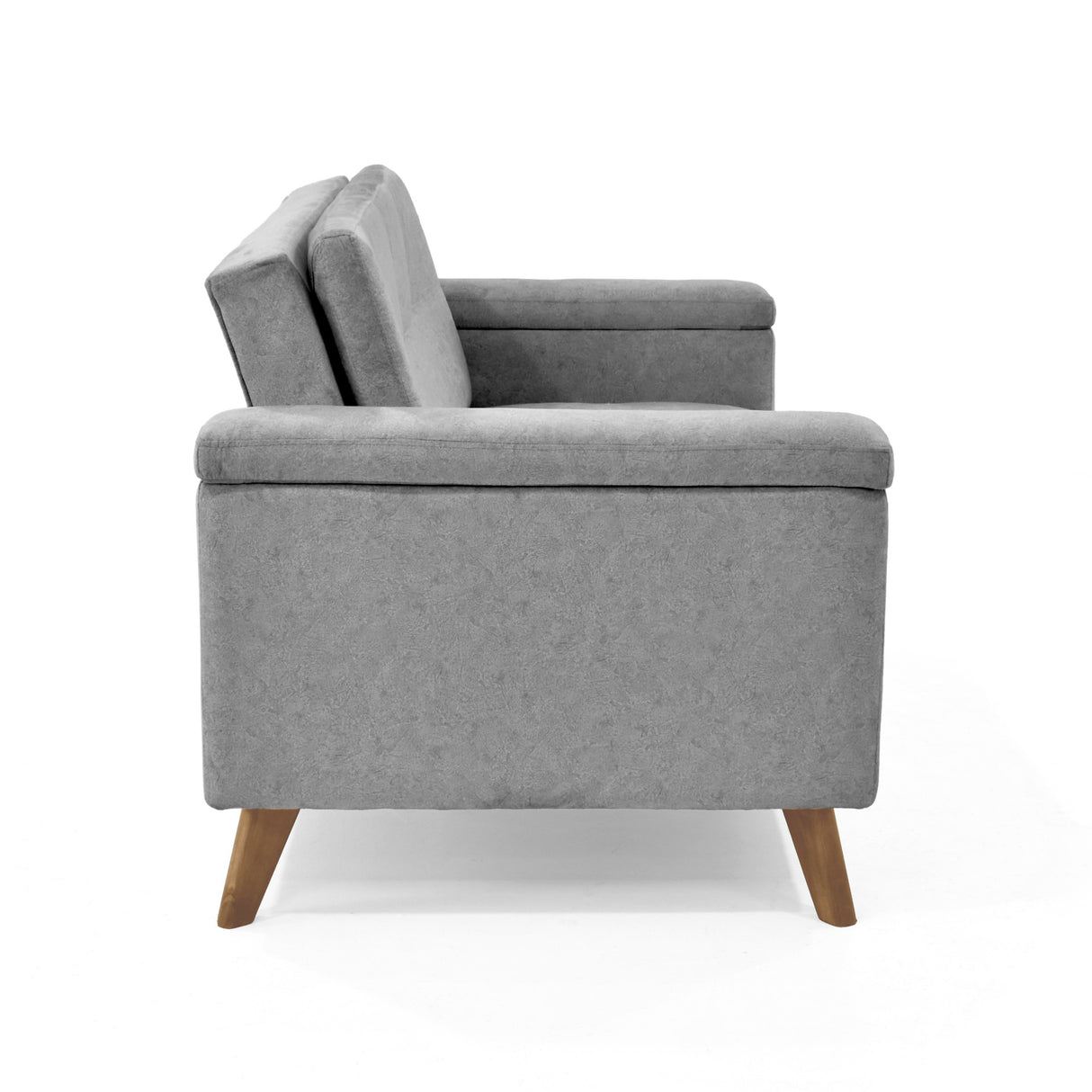 Sofá Carter Gris y Matiz Caoba 150x84cm de Dos Puestos y con Apoya Brazos - SOFAS Y POLTRONAS | Bylmo