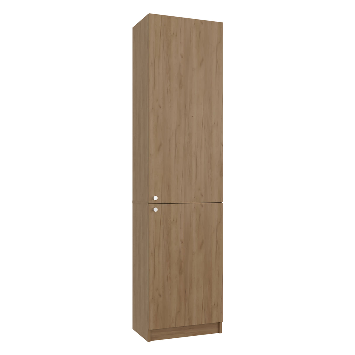 Estantería Home Fresno y Blanco 45x180.6cm Rectangular con Tres Entrepaños y Dos Puertas - BIBLIOTECAS Y ESTANTERIAS | Bylmo