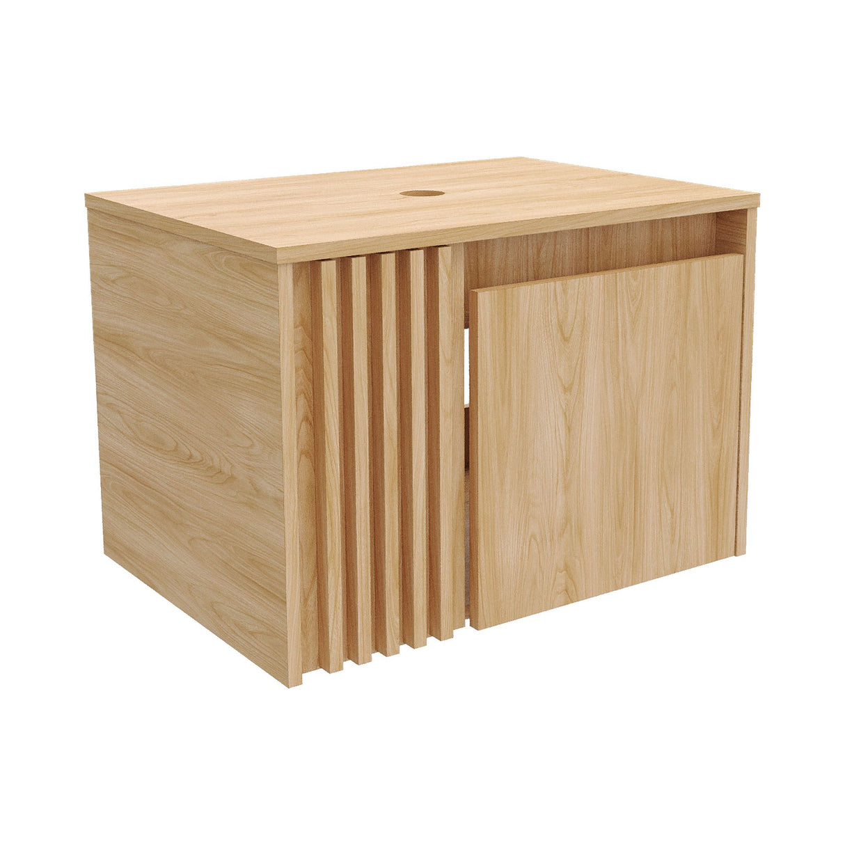 Mueble para Lavamanos Nori Miel 60x41.5cm Flotante Individual sin Lavamanos con Un Cajón y Dos Puertas - MUEBLES PARA LAVAMANOS | Bylmo