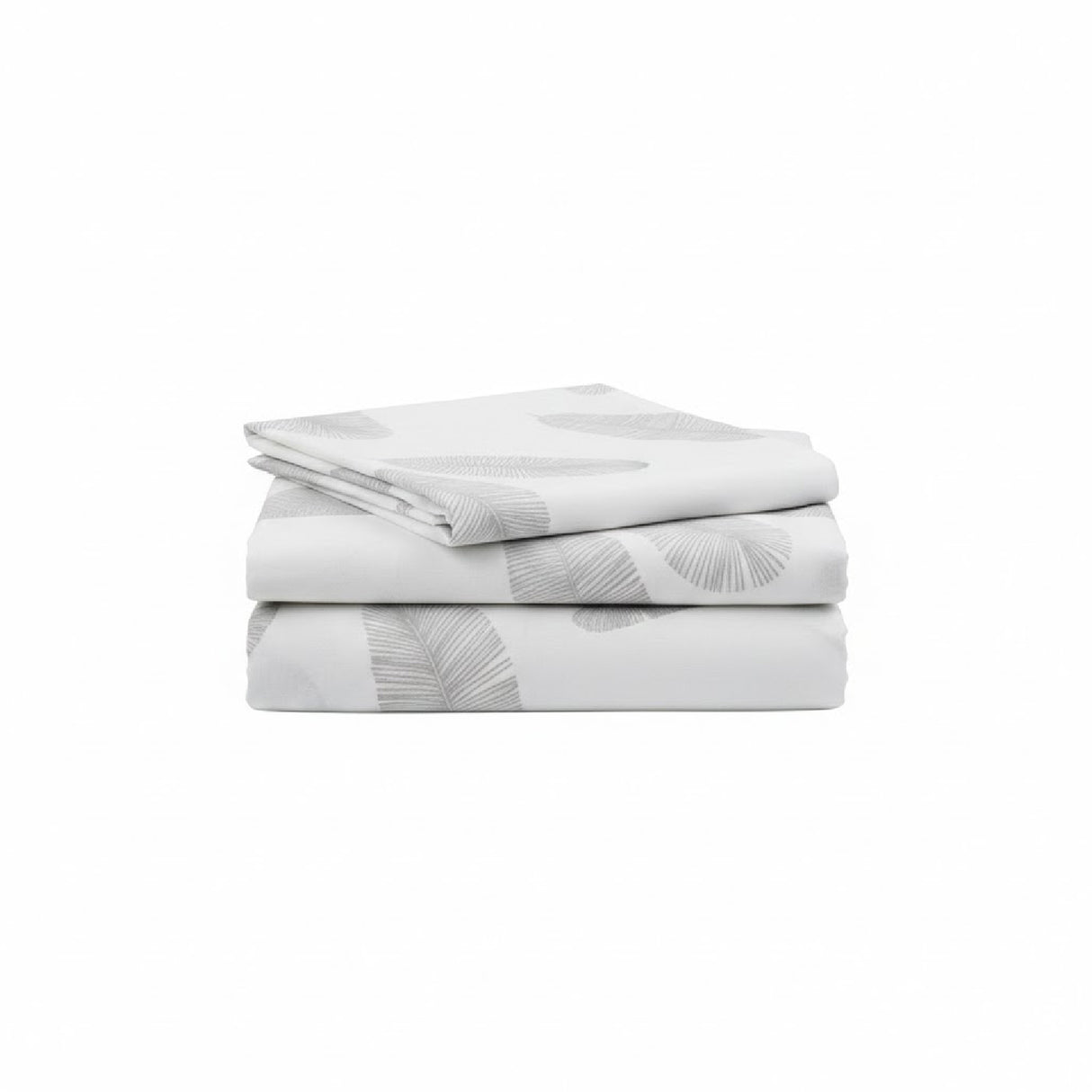 Juego de Sabanas Leaf Gray Blanco para colchón King 200 X 200 Cm 200 Hilos Con Elastico - SABANAS | Bylmo