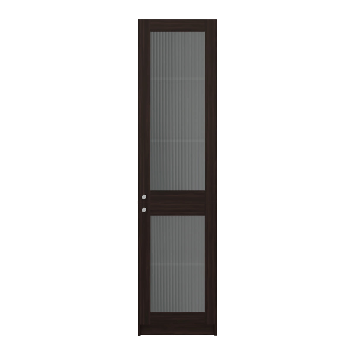 Estantería Home M6 Nogal y Negro 45x180.6cm Rectangular con Tres Entrepaños y Dos Puertas con Vidrio - BIBLIOTECAS Y ESTANTERIAS | Bylmo