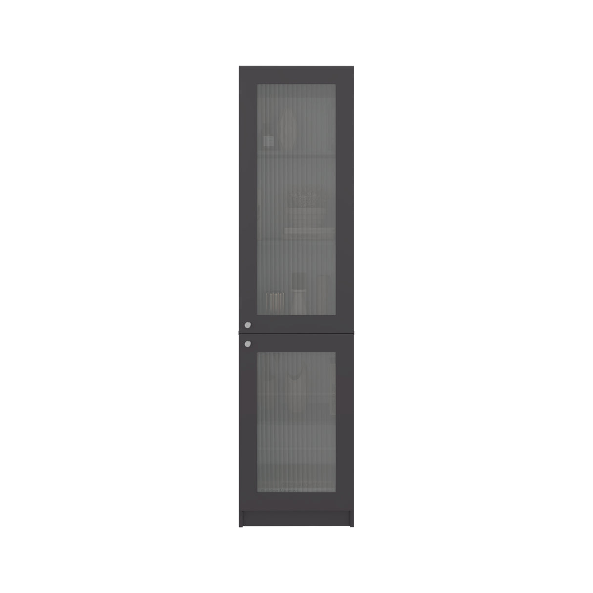 Estantería Home M6 Plomo y Blanco 45x180.6cm Rectangular con Tres Entrepaños y Dos Puertas con Vidrio - BIBLIOTECAS Y ESTANTERIAS | Bylmo