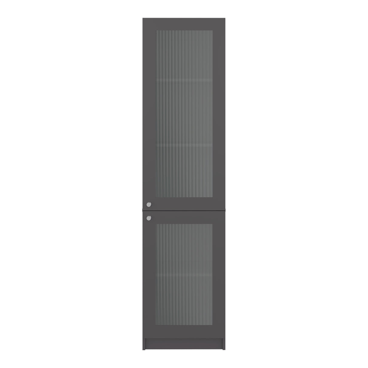Estantería Home M6 Plomo y Blanco 45x180.6cm Rectangular con Tres Entrepaños y Dos Puertas con Vidrio - BIBLIOTECAS Y ESTANTERIAS | Bylmo