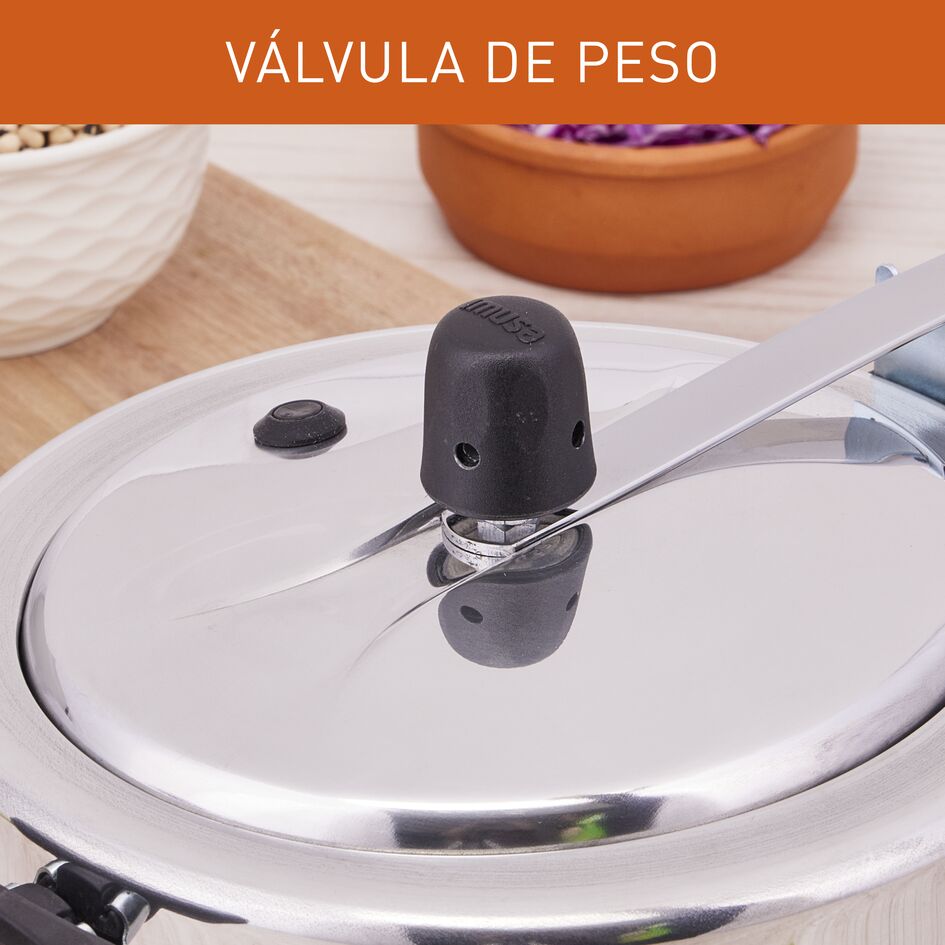 Olla a Presión Imusa Maxi Gris 42x21cm de Seis Litros con Cierre Interno - OLLAS Y SARTENES | Bylmo