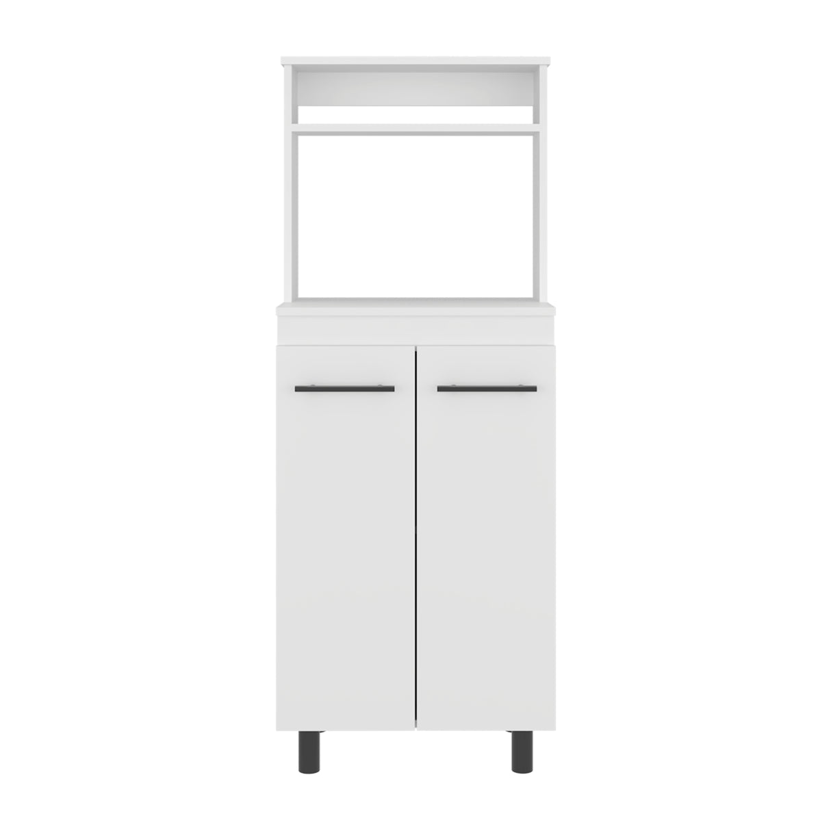 Mueble Microondas Alani Blanco 60x140cm con Dos Puertas y con Patas - ALACENAS Y MUEBLES MICROONDAS | Bylmo