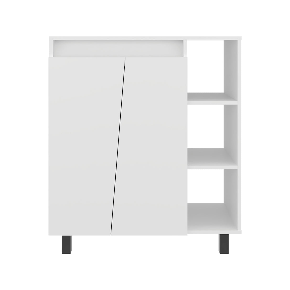 Mueble Microondas Cesena Blanco 80x92.2cm con Dos Puertas y con Patas - ALACENAS Y MUEBLES MICROONDAS | Bylmo