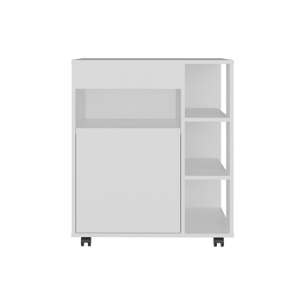 Carro Microondas Kaito Blanco 65.5x77.1cm con Una Puerta y con Ruedas - ALACENAS Y MUEBLES MICROONDAS | Bylmo