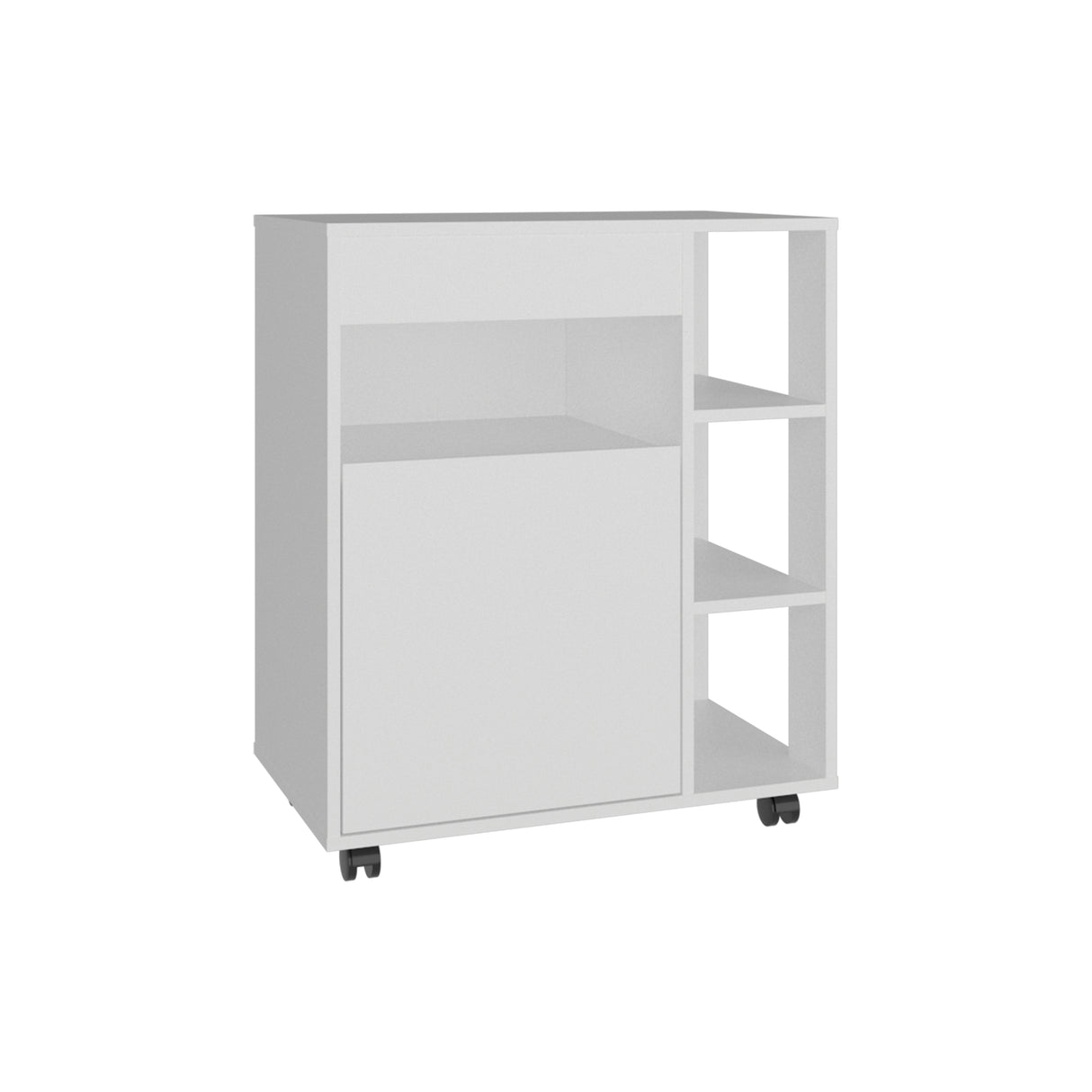 Carro Microondas Kaito Blanco 65.5x77.1cm con Una Puerta y con Ruedas - ALACENAS Y MUEBLES MICROONDAS | Bylmo