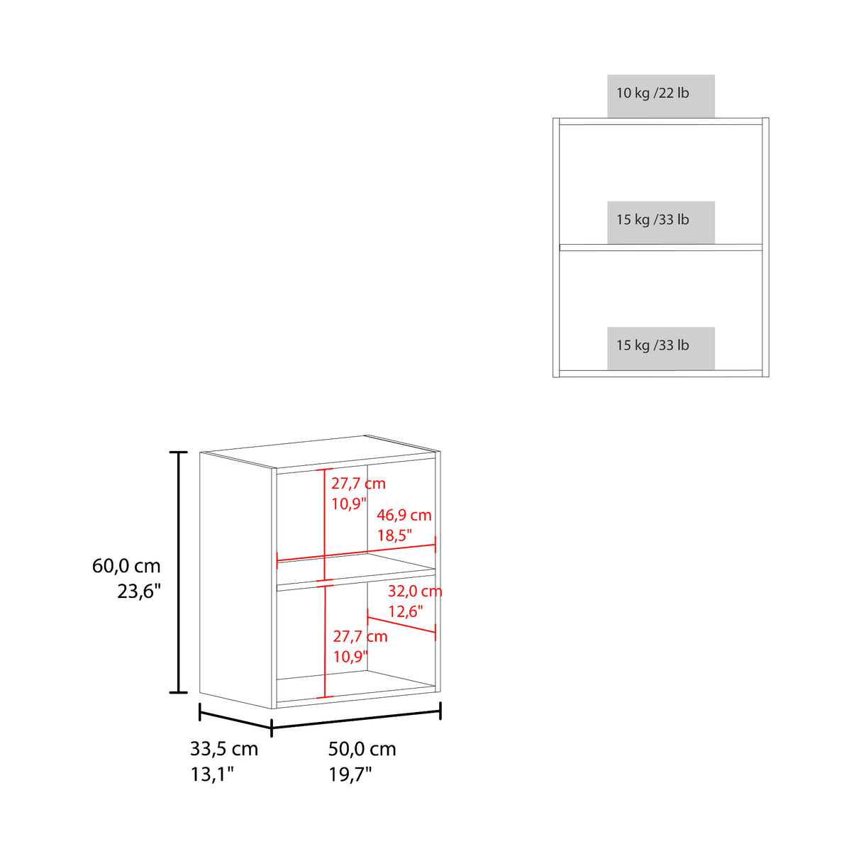 Mueble Superior de Cocina Manchester Fresno 50x60cm con Una Puerta y con Un Entrepaño - MUEBLES SUPERIORES DE COCINA | Bylmo