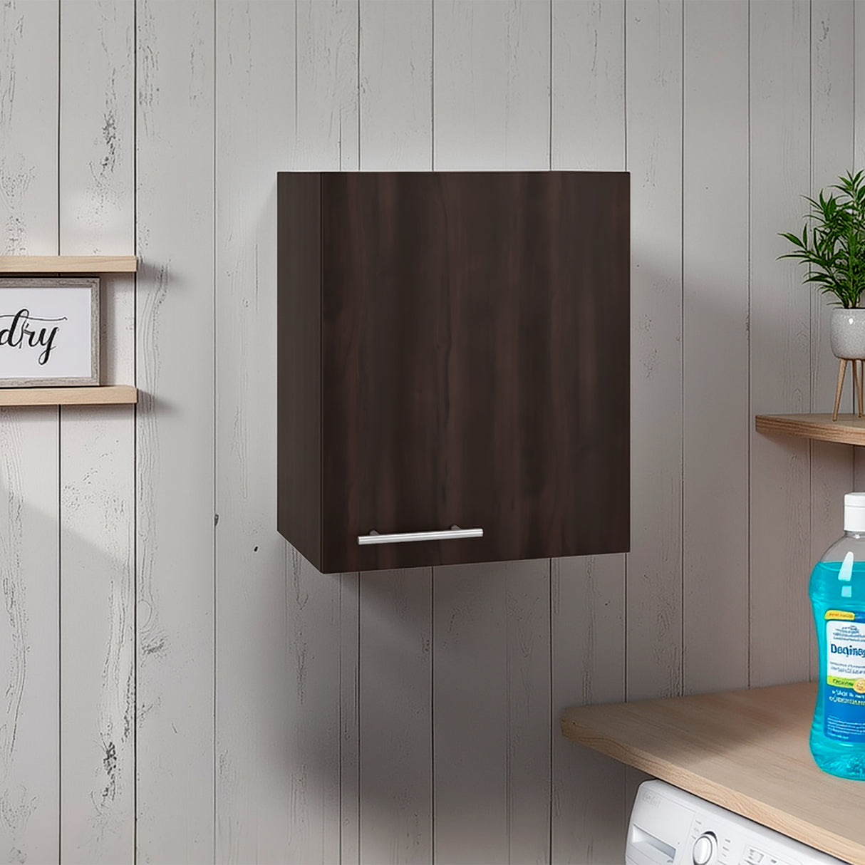 Mueble Superior de Cocina Manchester Nogal 50x60cm con Una Puerta y con Un Entrepaño - MUEBLES SUPERIORES DE COCINA | Bylmo