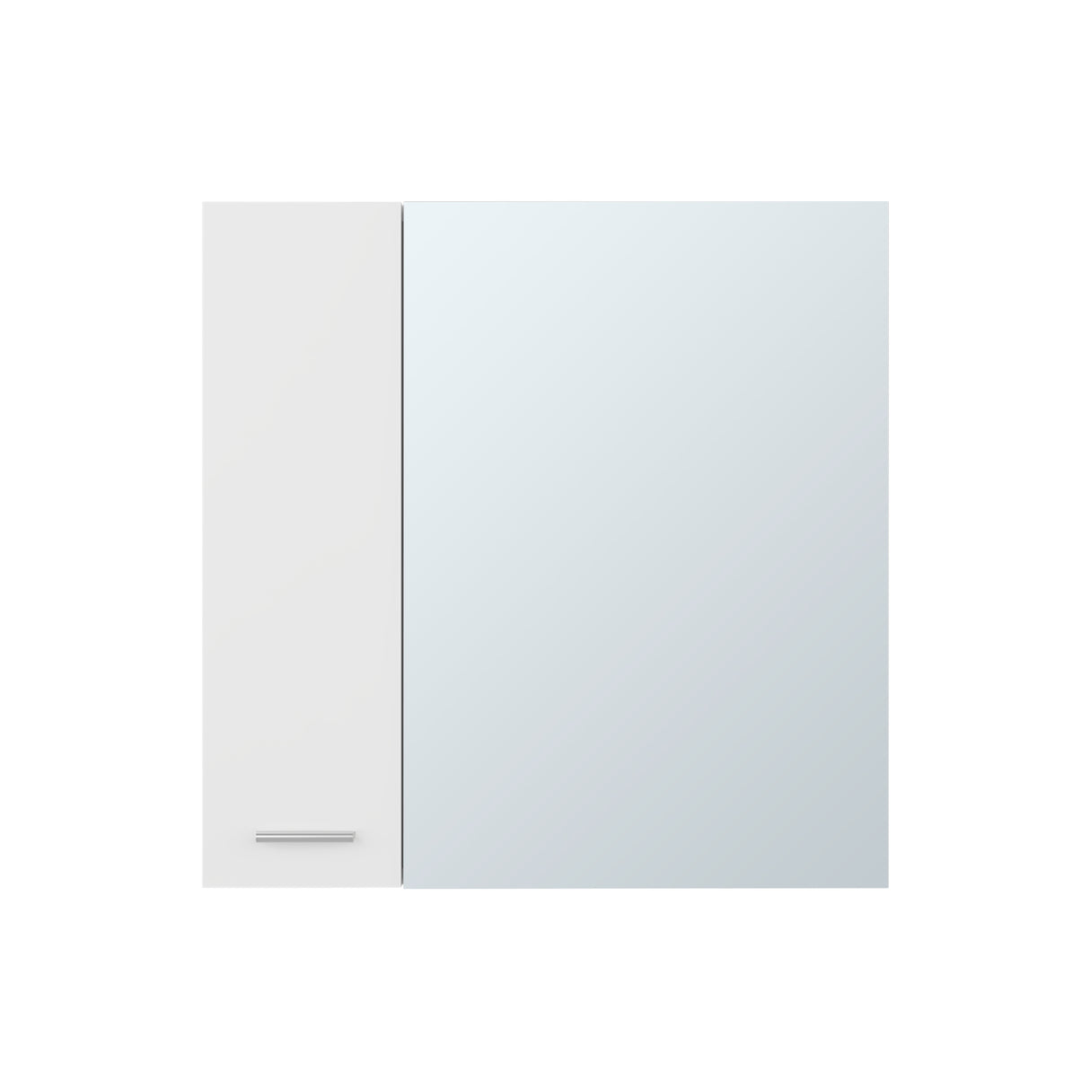 Gabinete de Baño Barcelona Blanco 60x60cm Cuadrado con una Puerta y con Espejo - GABINETES DE BANHO | Bylmo