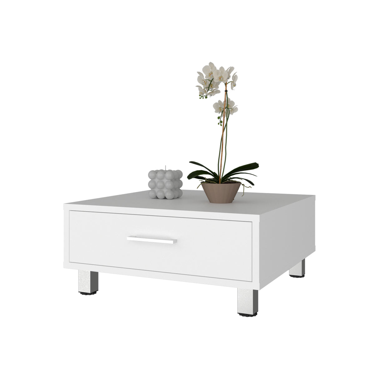 Mesa de Centro Beijing Blanco 60x26.3cm Cuadrada con Patas - MESAS DE CENTRO | Bylmo