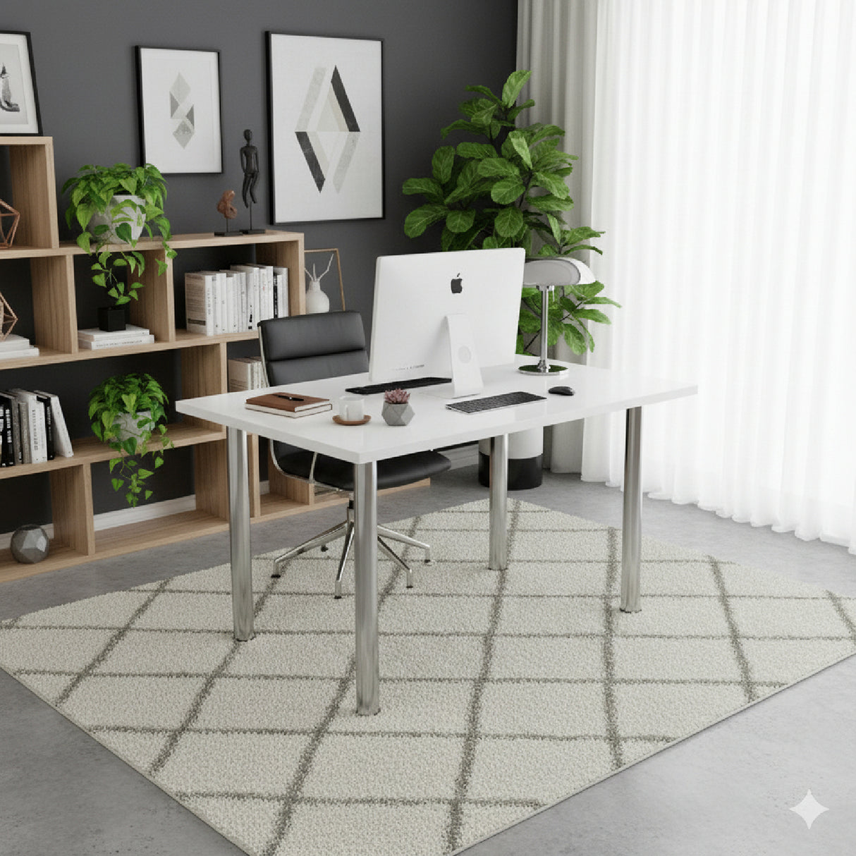 Escritorio Alfa Blanco 120x75cm con Patas Metálicas - ESCRITORIOS | Bylmo