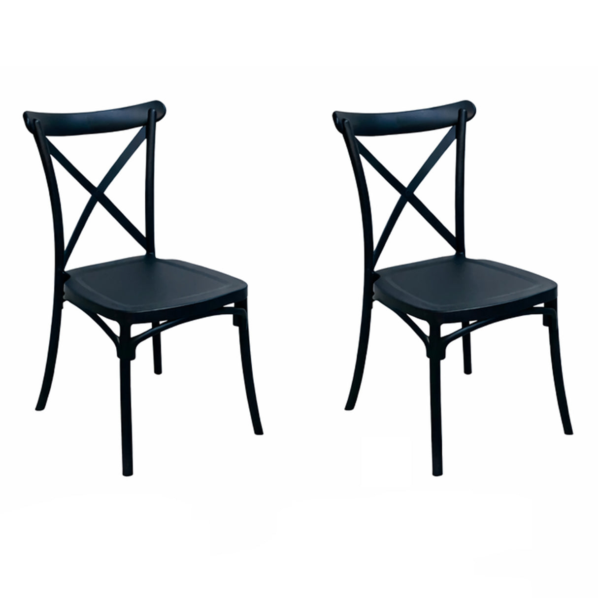 Comedor Ibiza Amaretto y Negro 80x75cm Circular de Cuatro Puestos con Dos Sillas - COMEDORES | Bylmo