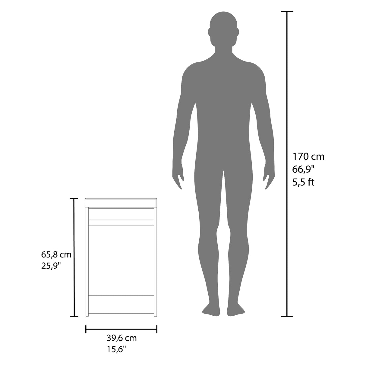 Mueble para Lavamanos Syracuse Blanco Marquez y Pino 39.6x60.8cm Individual con Lavamanos y con Un Cajón