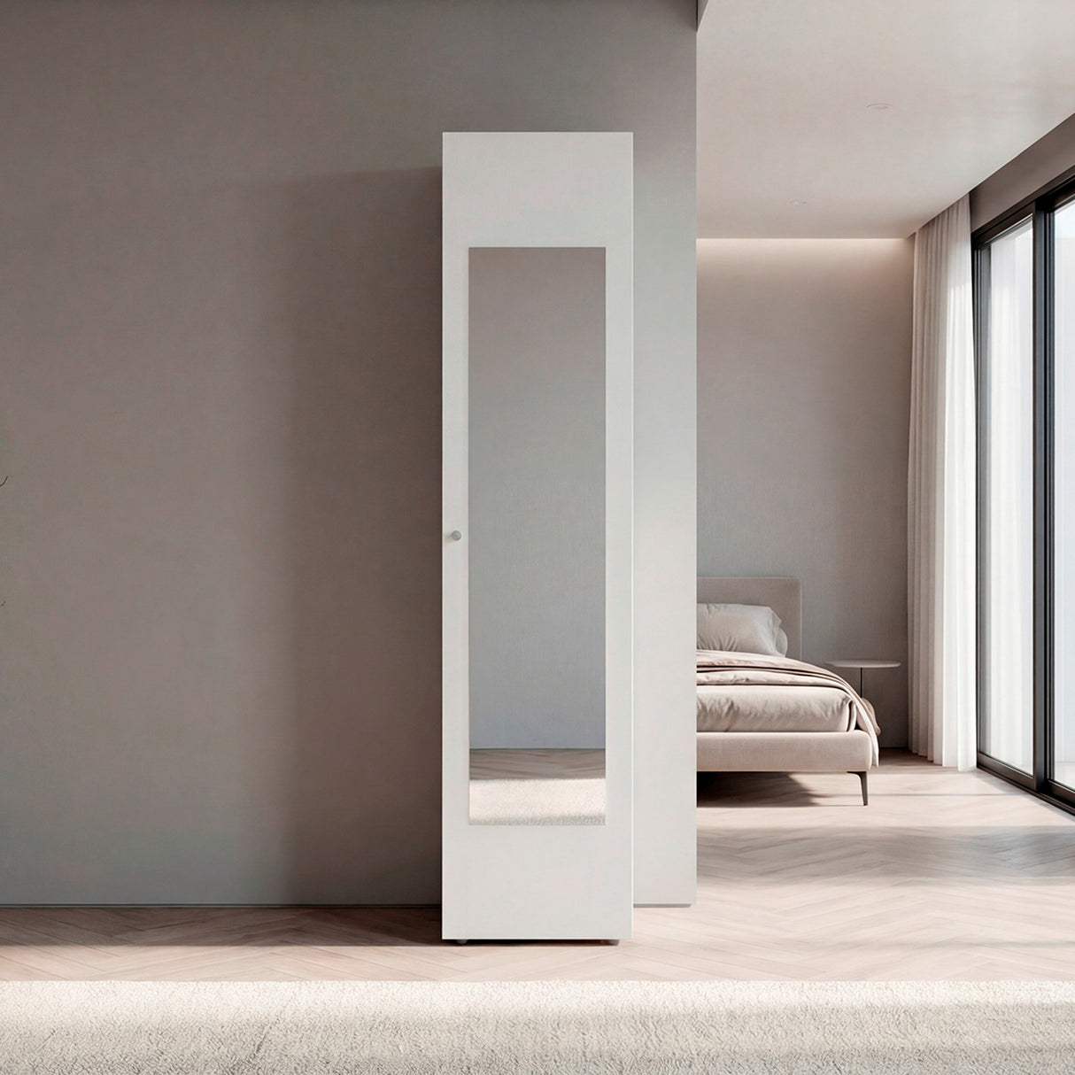 Closet Home Dreams Blanco Marquez 40x170cm con Tres Entrepaños con Una Puerta y con Espejo - CLOSETS | Bylmo