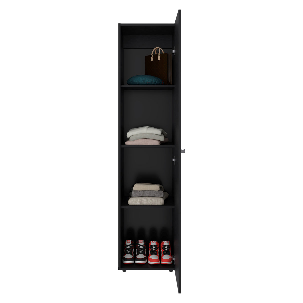 Closet Home Dreams Wengue 40x170cm con Tres Entrepaños con Una Puerta y con Espejo - CLOSETS | Bylmo