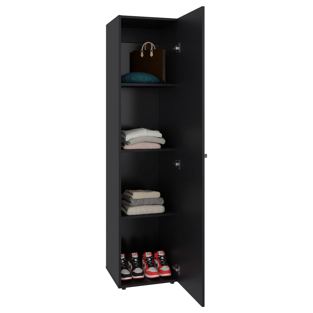 Closet Home Dreams Wengue 40x170cm con Tres Entrepaños con Una Puerta y con Espejo - CLOSETS | Bylmo