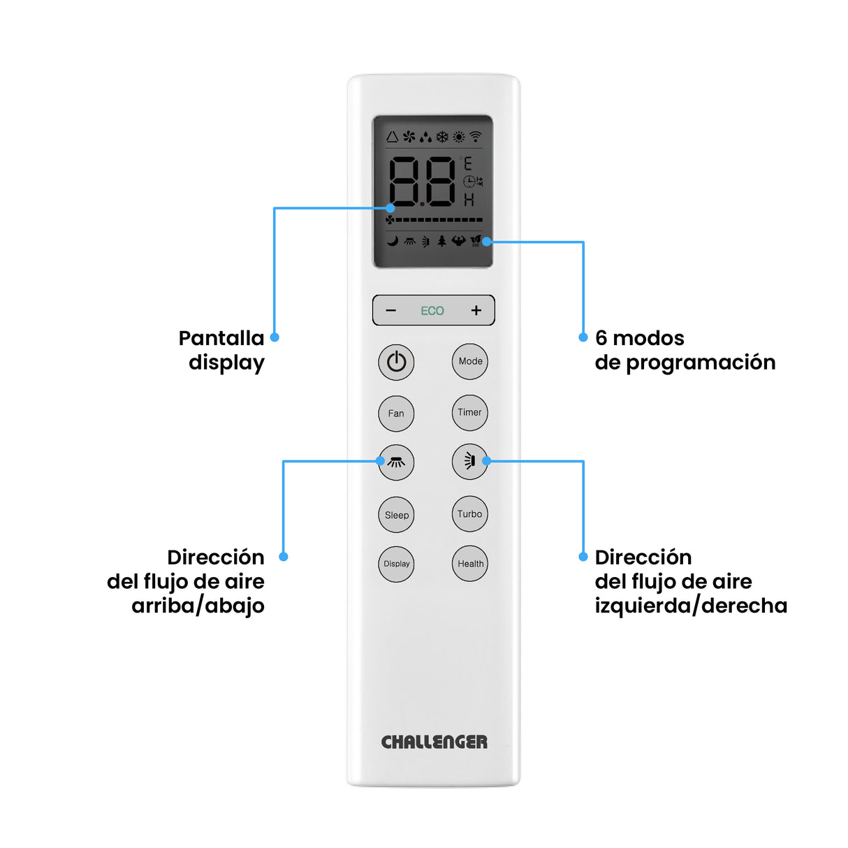 Aire Acondicionado Challenger Blanco 82x19.5cm 220 Voltios 12000 BTU con Tecnología Inverter - AIRES ACONDICIONADOS | Bylmo