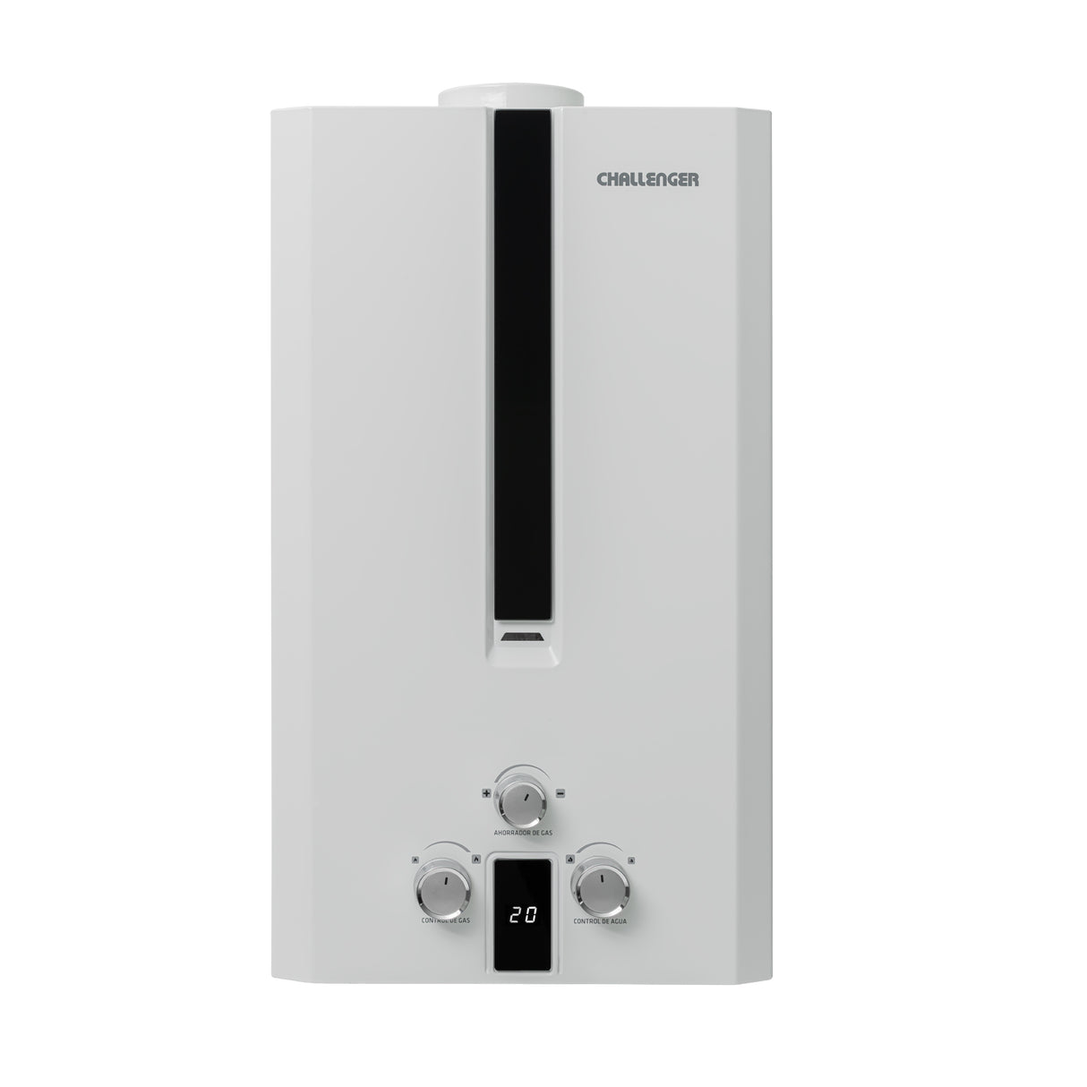 Calentador de Agua Challenger Blanco y Negro 42x71cm 16 Litros de Tiro Natural para Gas Natural - CALENTADORES DE AGUA | Bylmo