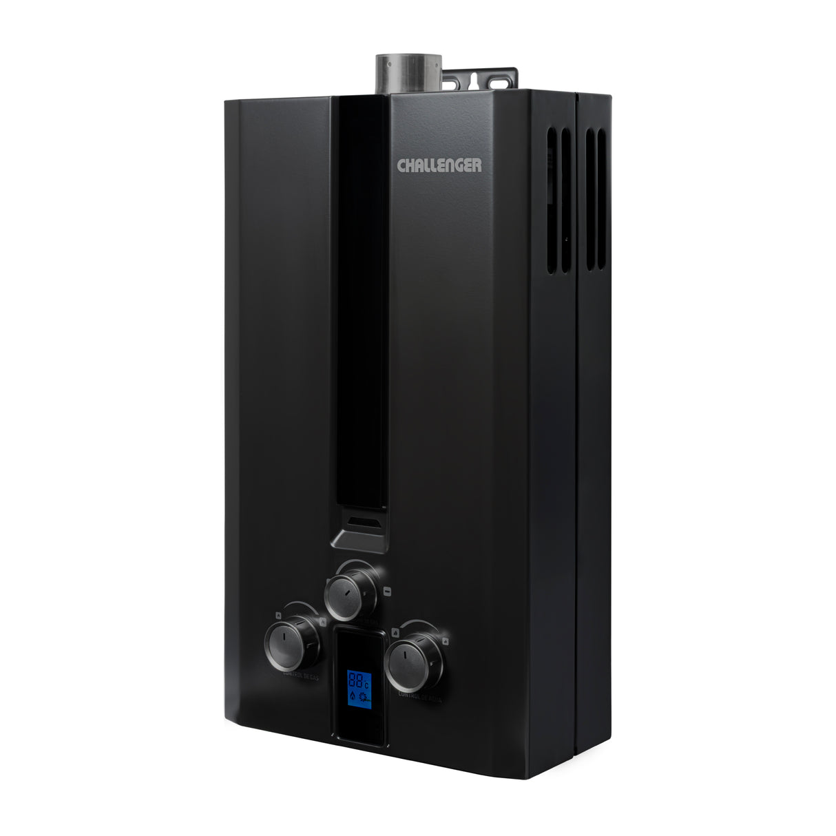 Calentador de Agua Challenger Negro 27.2x47.2cm 6 Litros de Tiro Forzado para Gas Natural - CALENTADORES DE AGUA | Bylmo