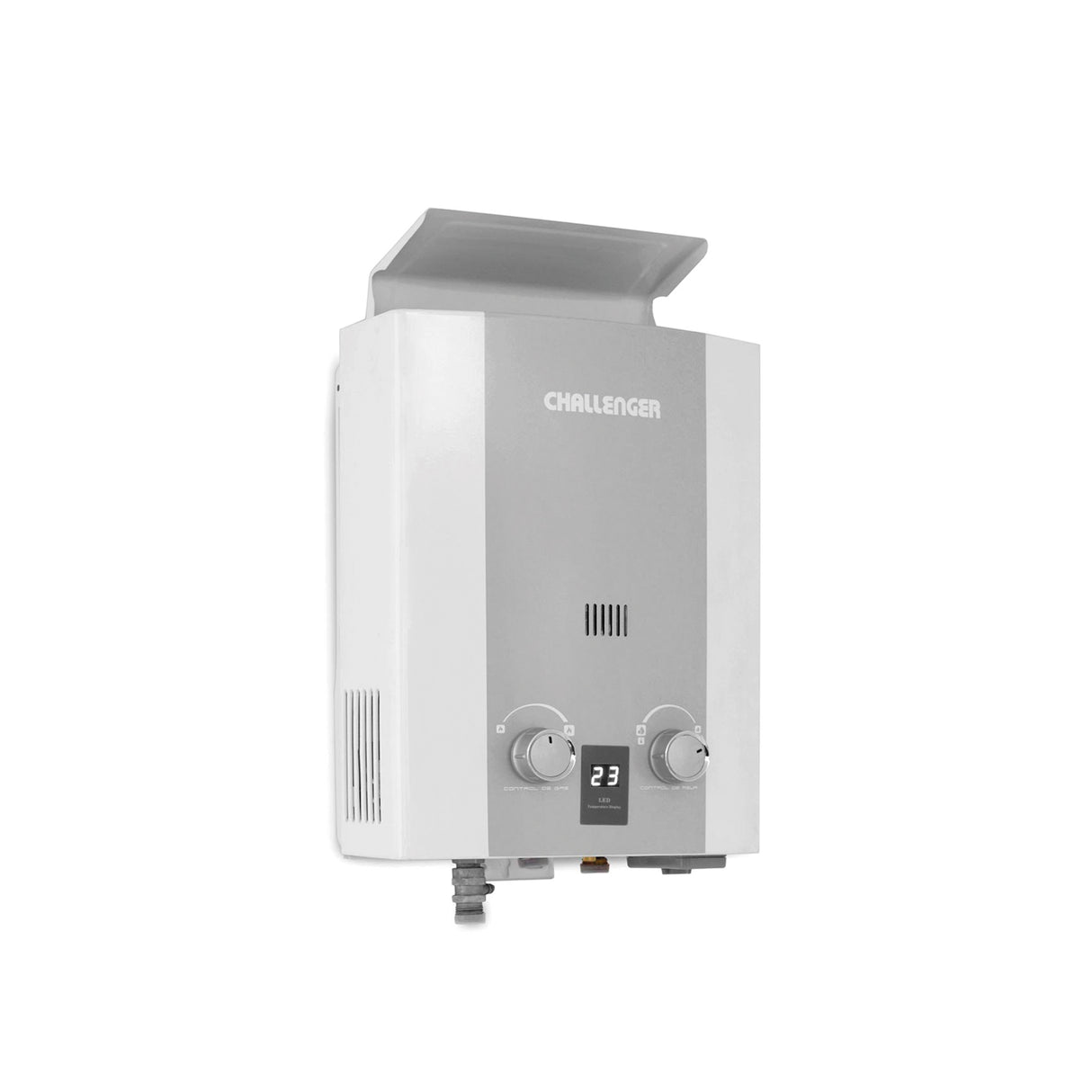 Calentador de Agua Challenger Blanco y Gris 29.3x42cm 5.5 Litros de Tiro Natural para Gas Natural - CALENTADORES DE AGUA | Bylmo