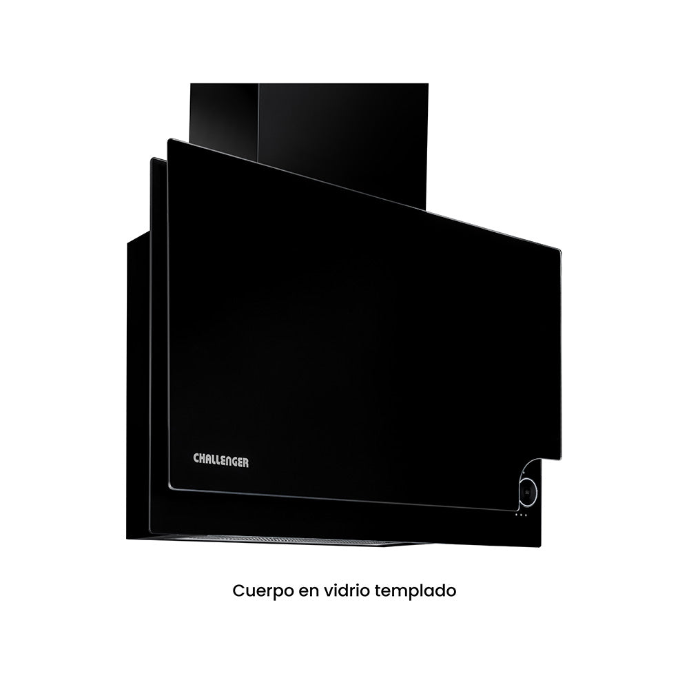 Campana Península Challenger Aura Negro 75x79.5cm de Tres Velocidades - CAMPANAS Y EXTRACTORES | Bylmo