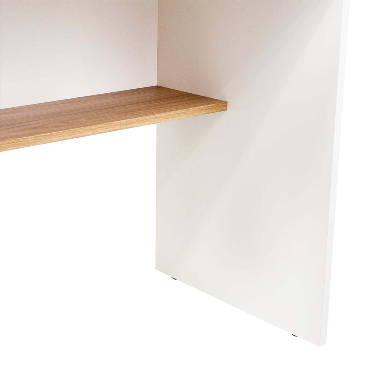 Escritorio Ohio Fresno Europeo y Blanco Marquez 80x73cm con Un Cajón
