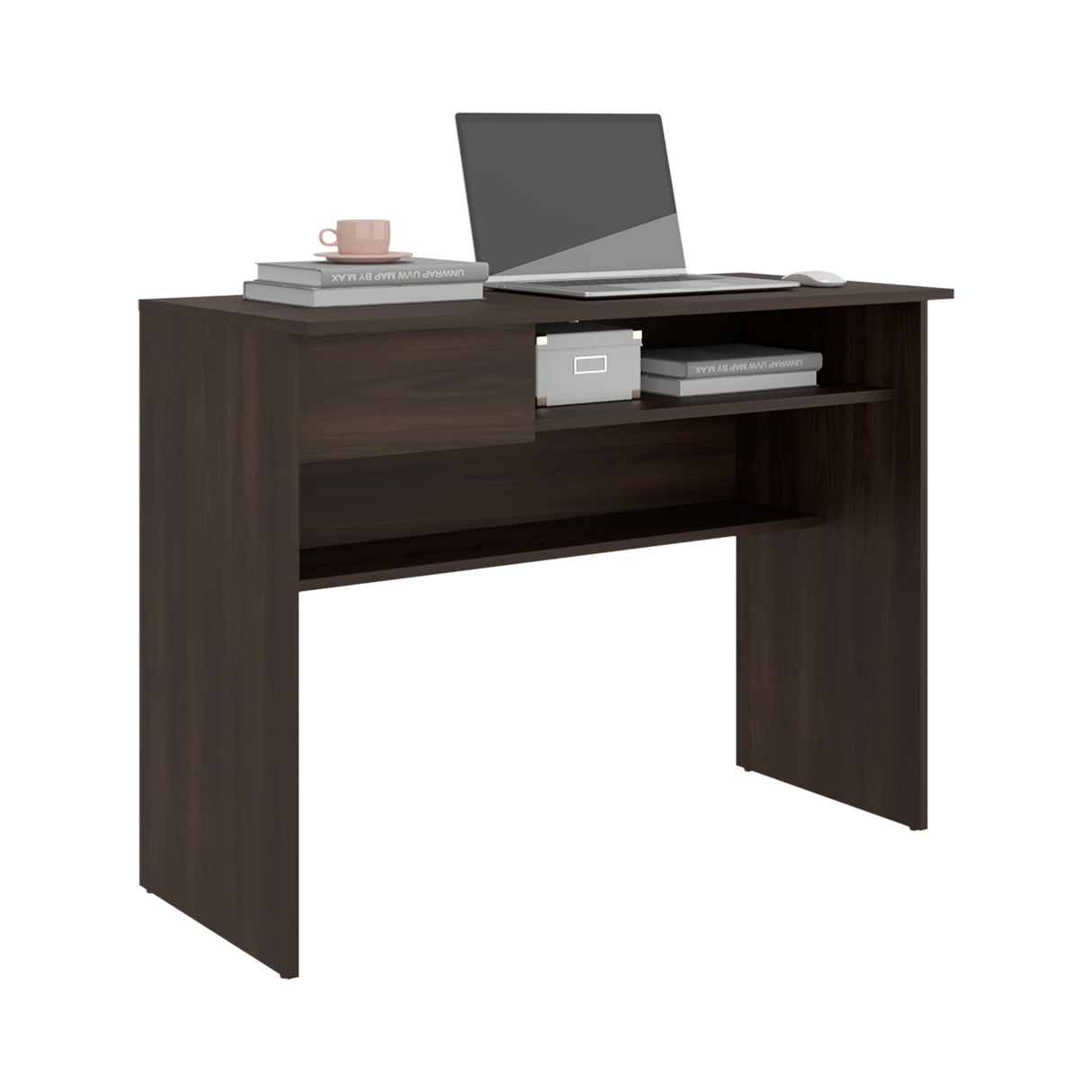 Escritorio Hungria Nogal 100x75.7cm con Un Cajón - ESCRITORIOS | Bylmo