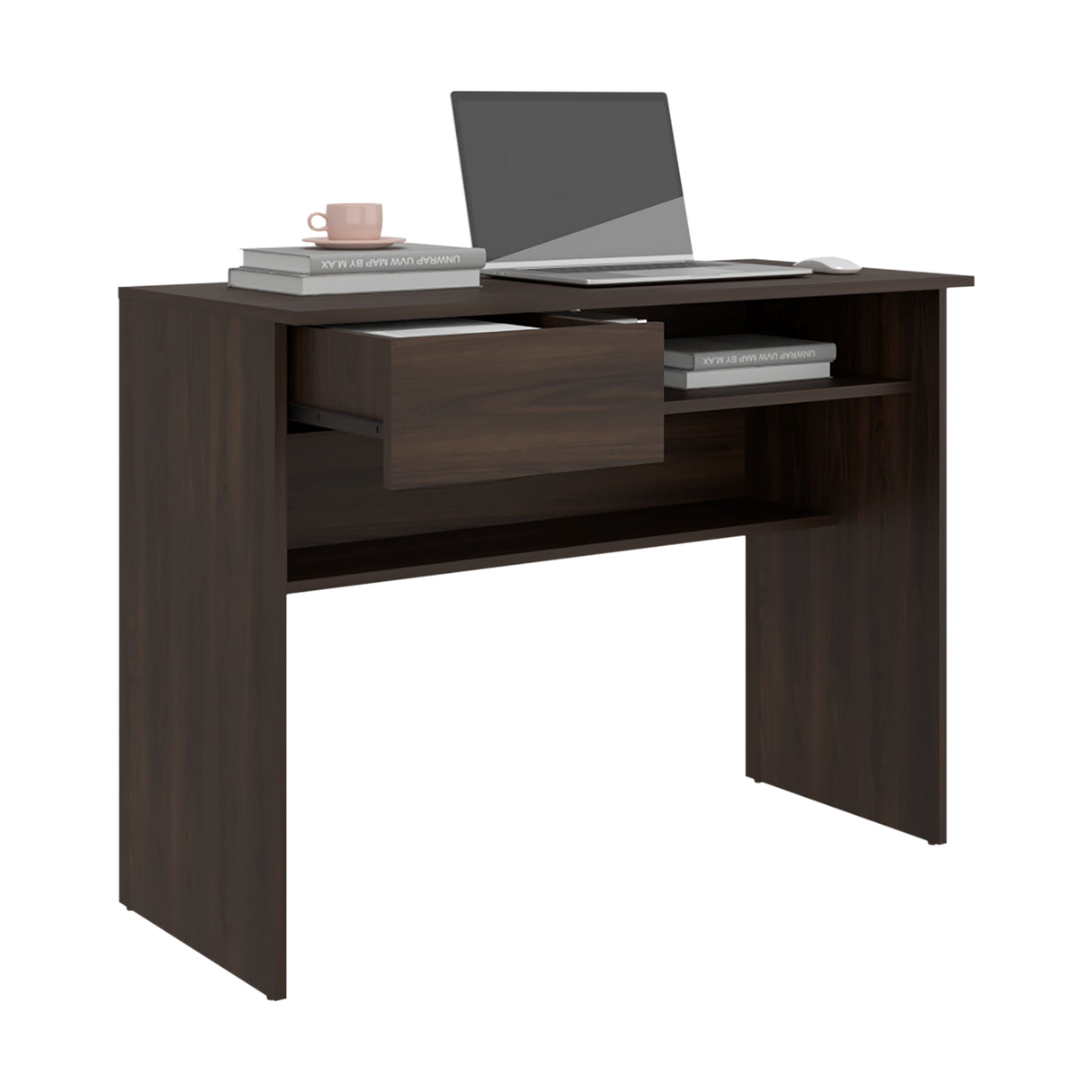 Escritorio Hungria Nogal 100x75.7cm con Un Cajón - ESCRITORIOS | Bylmo