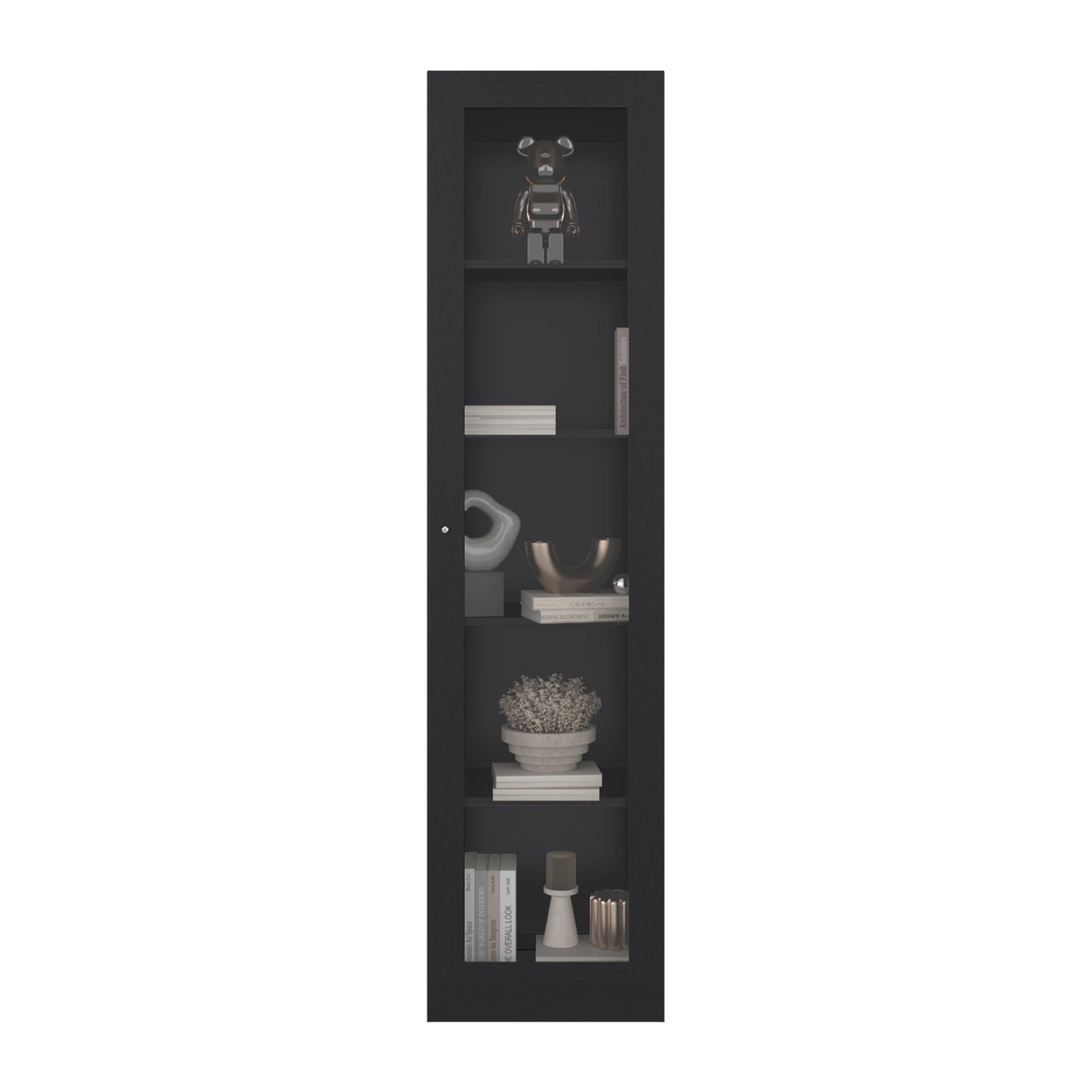 Vitrina Rectangular Home Wengue 45x180.6cm con Cuatro Entrepaños - BIBLIOTECAS Y ESTANTERIAS | Bylmo