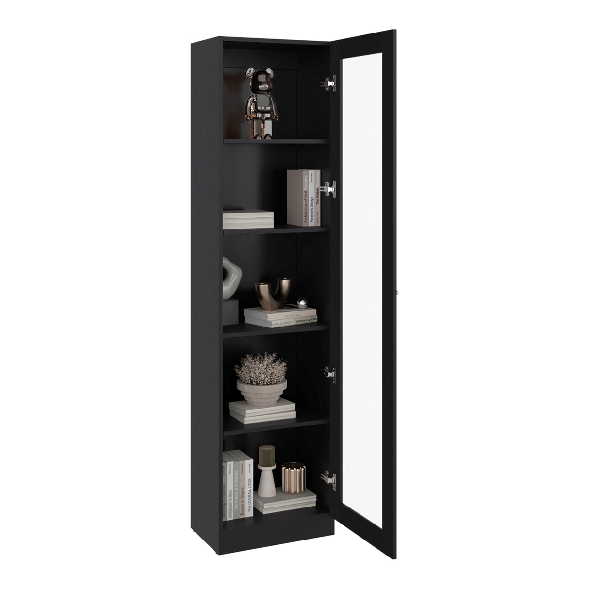 Vitrina Rectangular Home Wengue 45x180.6cm con Cuatro Entrepaños - BIBLIOTECAS Y ESTANTERIAS | Bylmo