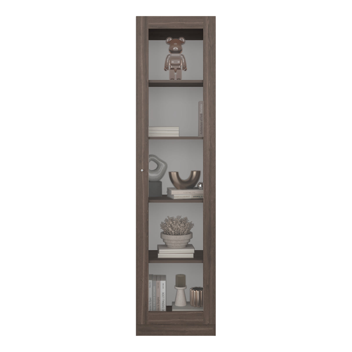 Vitrina Rectangular Home Milan y Blanco 45x180.6cm con Cuatro Entrepaños - BIBLIOTECAS Y ESTANTERIAS | Bylmo