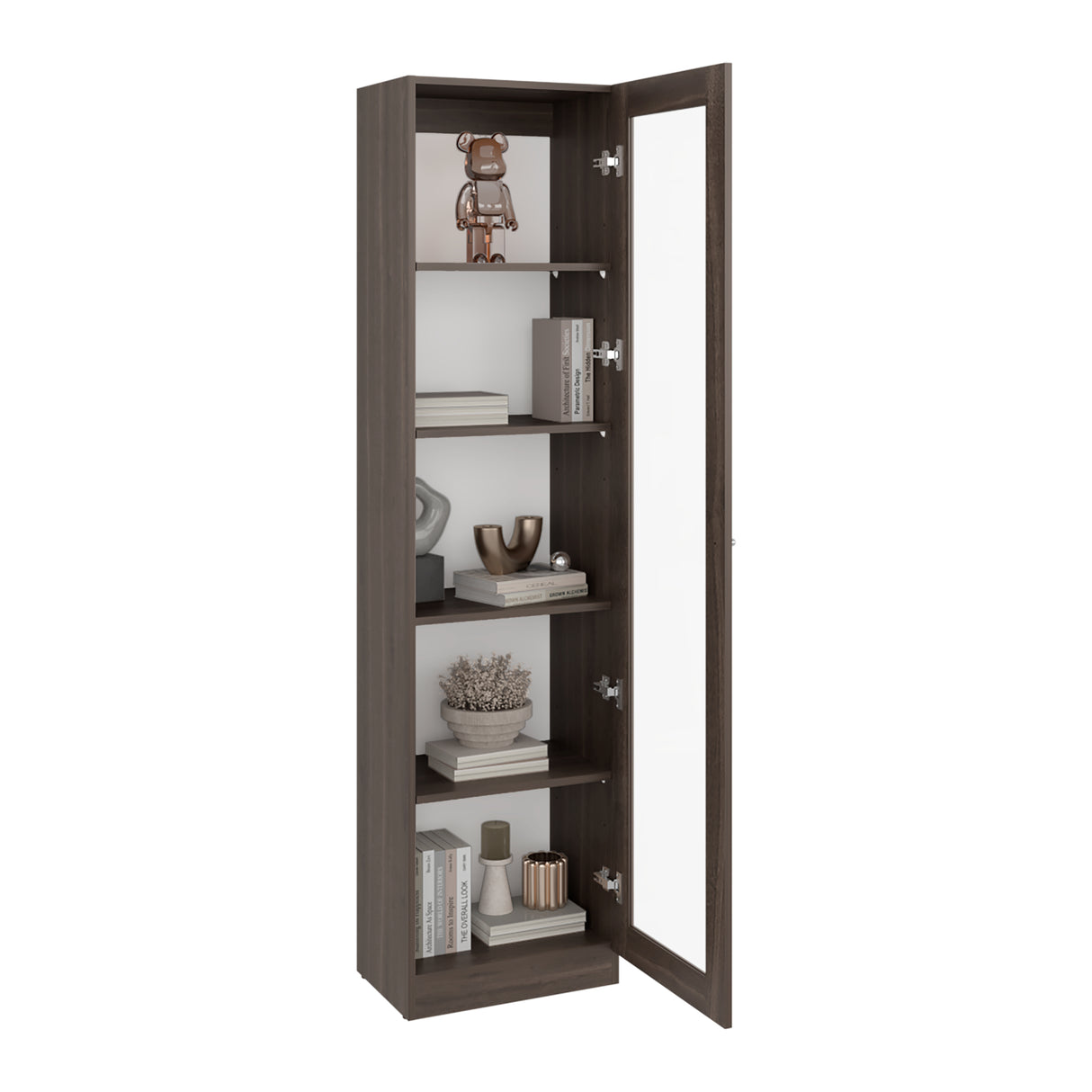 Vitrina Rectangular Home Milan y Blanco 45x180.6cm con Cuatro Entrepaños - BIBLIOTECAS Y ESTANTERIAS | Bylmo