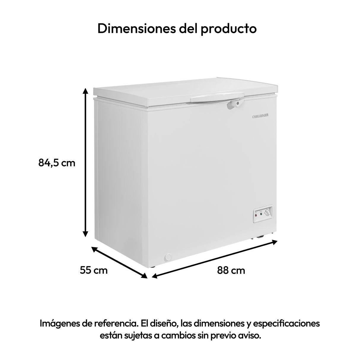 Congelador Challenger Blanco 88x84.5cm de 198 Litros Frost con Un Compartimiento - CONGELADORES | Bylmo
