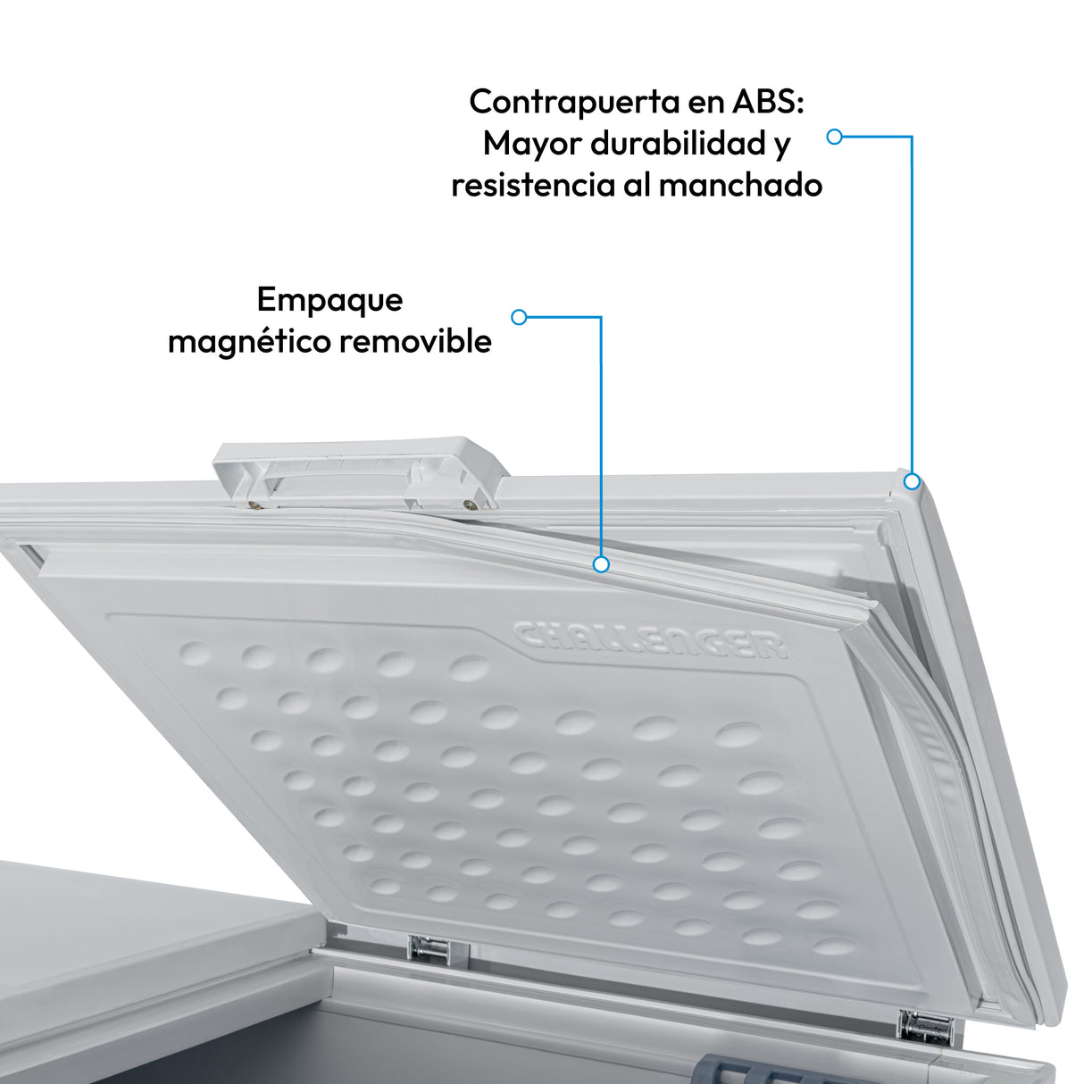 Congelador Challenger Blanco 117x89.5cm de 337 Litros Frost con Un Compartimiento - CONGELADORES | Bylmo