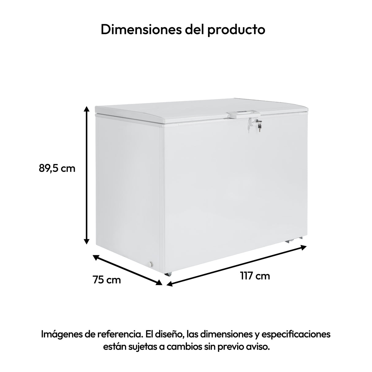Congelador Challenger Blanco 117x89.5cm de 337 Litros Frost con Un Compartimiento - CONGELADORES | Bylmo