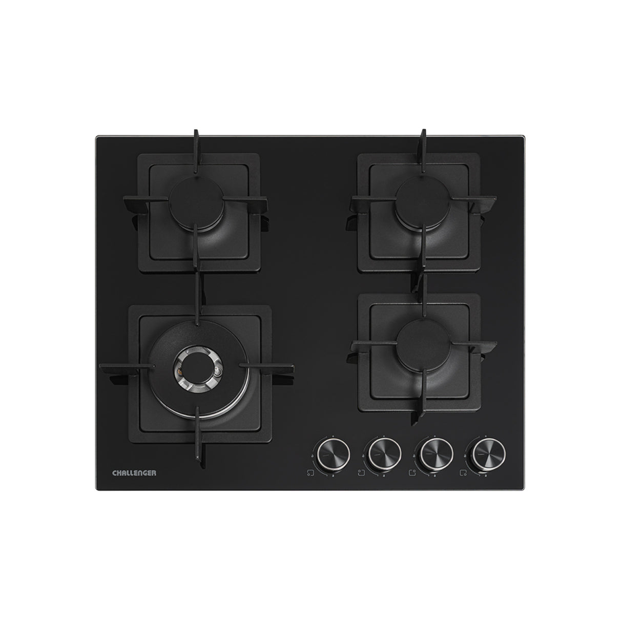 Estufa de Empotrar Challenger Aura Negro 59.1x51.1cm 110 Voltios para Gas Natural con Cuatro Quemadores - ESTUFAS DE EMPORTRAR Y CUBIERTAS | Bylmo