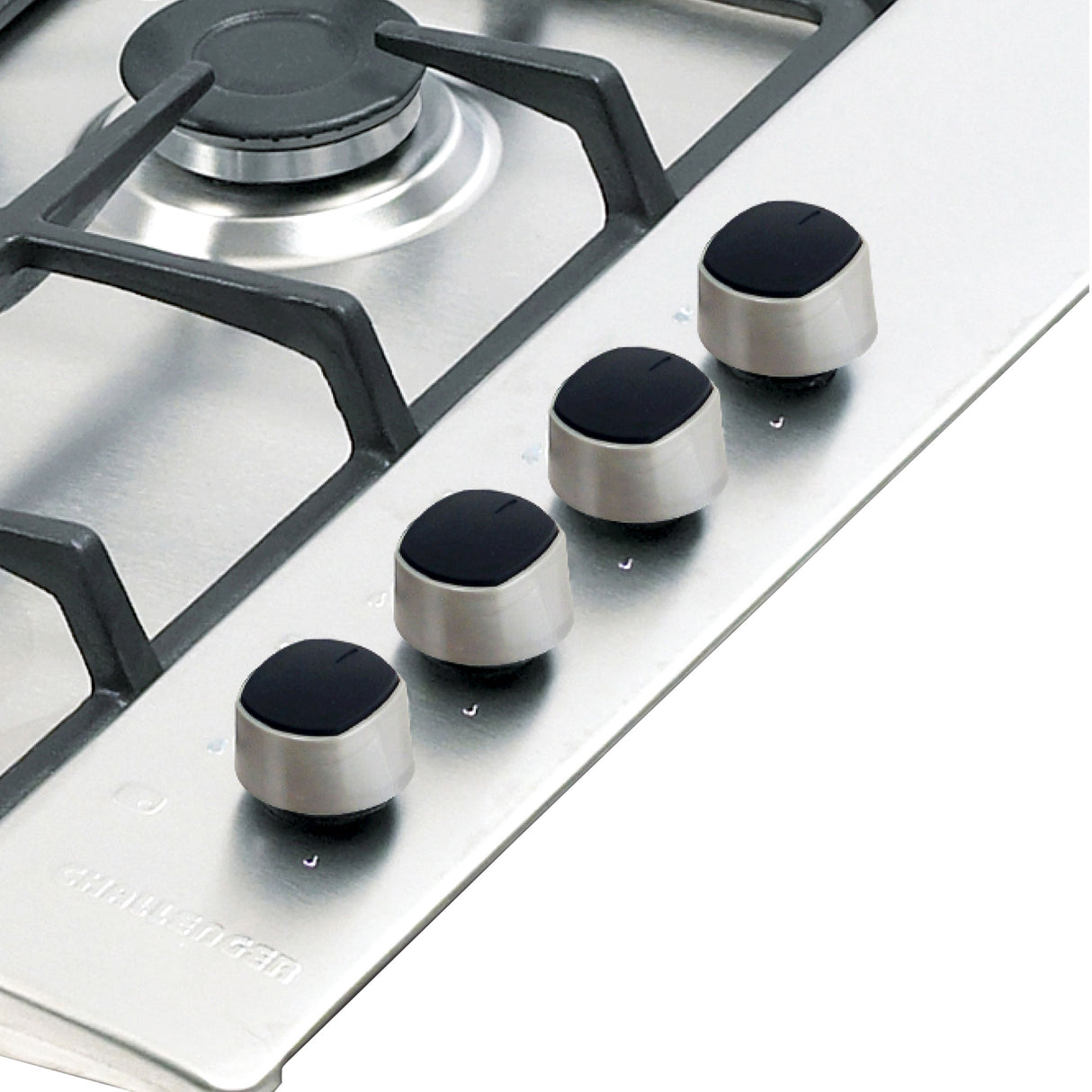 Estufa de Empotrar Challenger Gamma Plateado y Gris 58.5x51cm para Gas Natural con Cuatro Quemadores - ESTUFAS DE EMPORTRAR Y CUBIERTAS | Bylmo