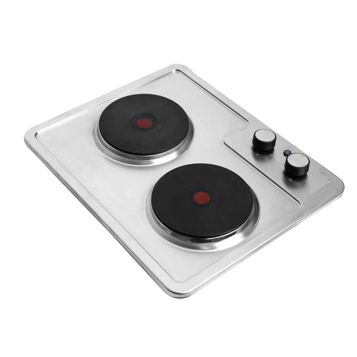 Estufa de Empotrar Challenger Precisa Plateado y Negro 43.5x39.5cm 110 Voltios Eléctrico con Dos Quemadores - ESTUFAS DE EMPORTRAR Y CUBIERTAS | Bylmo