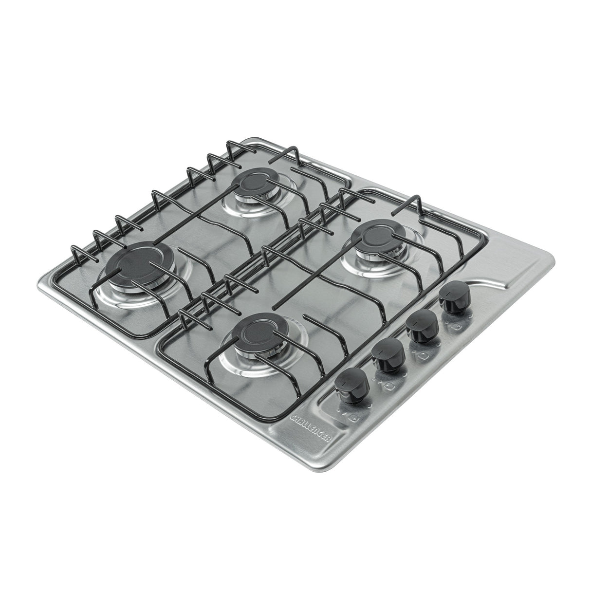 Estufa de Empotrar Challenger Precisa Plateado y Gris 58.5x43.5cm para Gas Natural con Cuatro Quemadores - ESTUFAS DE EMPORTRAR Y CUBIERTAS | Bylmo