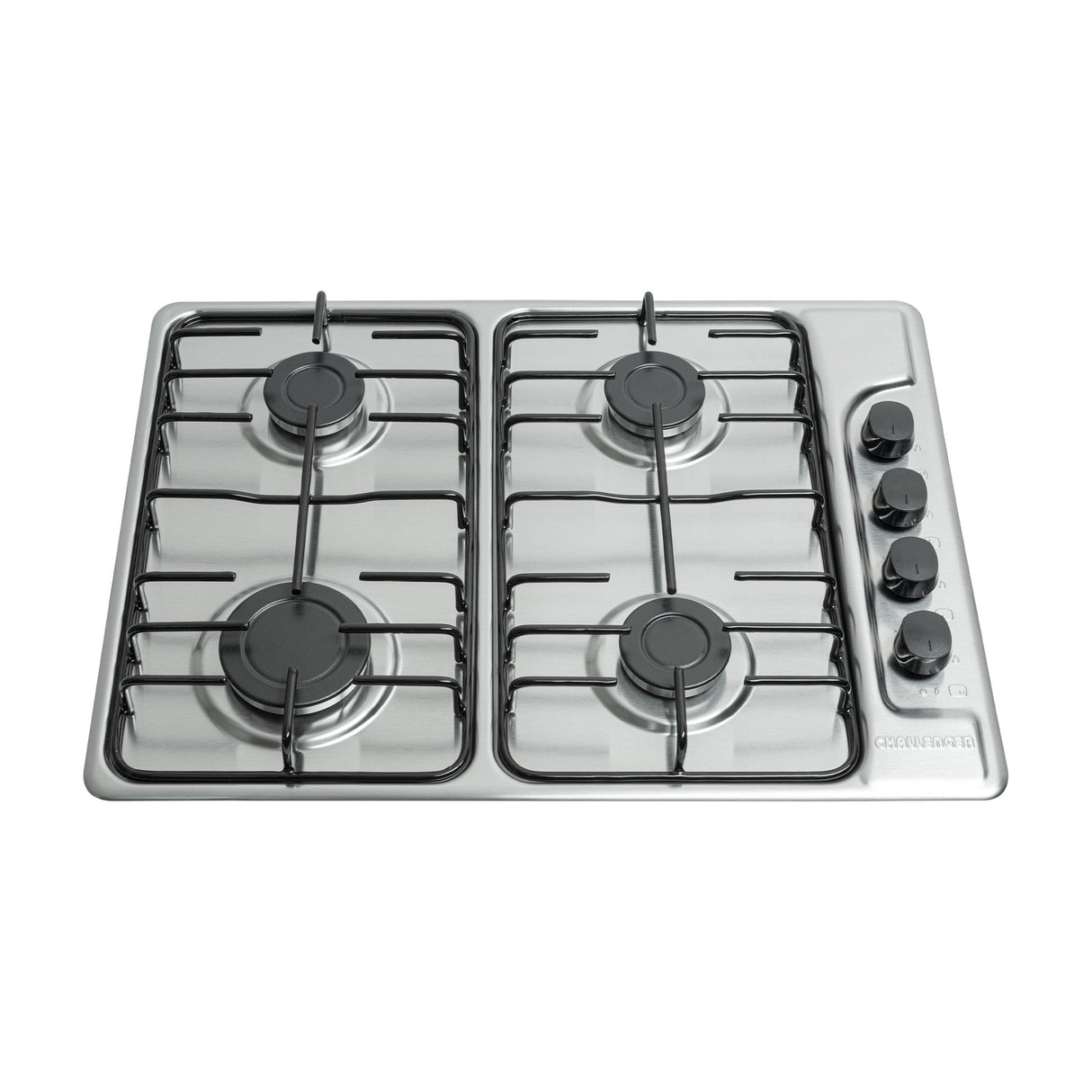 Estufa de Empotrar Challenger Precisa Plateado y Gris 58.5x43.5cm para Gas Natural con Cuatro Quemadores - ESTUFAS DE EMPORTRAR Y CUBIERTAS | Bylmo