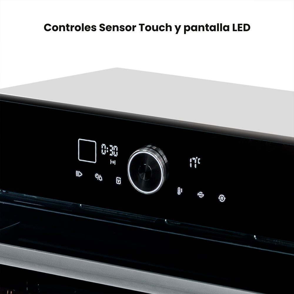 Horno de Empotrar Challenger Aura Negro 59.5x59.5cm Electrico 220 Voltios con Pantalla Digital - HORNOS DE EMPORTRAR | Bylmo