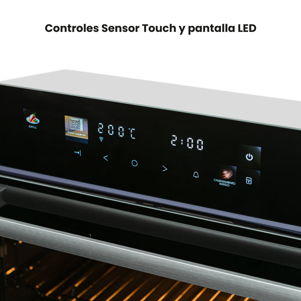 Horno de Empotrar Challenger Aura Negro 59.8x59.8cm Electrico 220 Voltios con Pantalla Digital - HORNOS DE EMPORTRAR | Bylmo