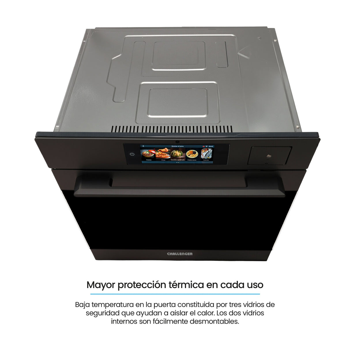 Horno de Empotrar Challenger Isola Gris Mate 59.4x59.5cm Electrico 220 Voltios con Pantalla Digital - HORNOS DE EMPORTRAR | Bylmo